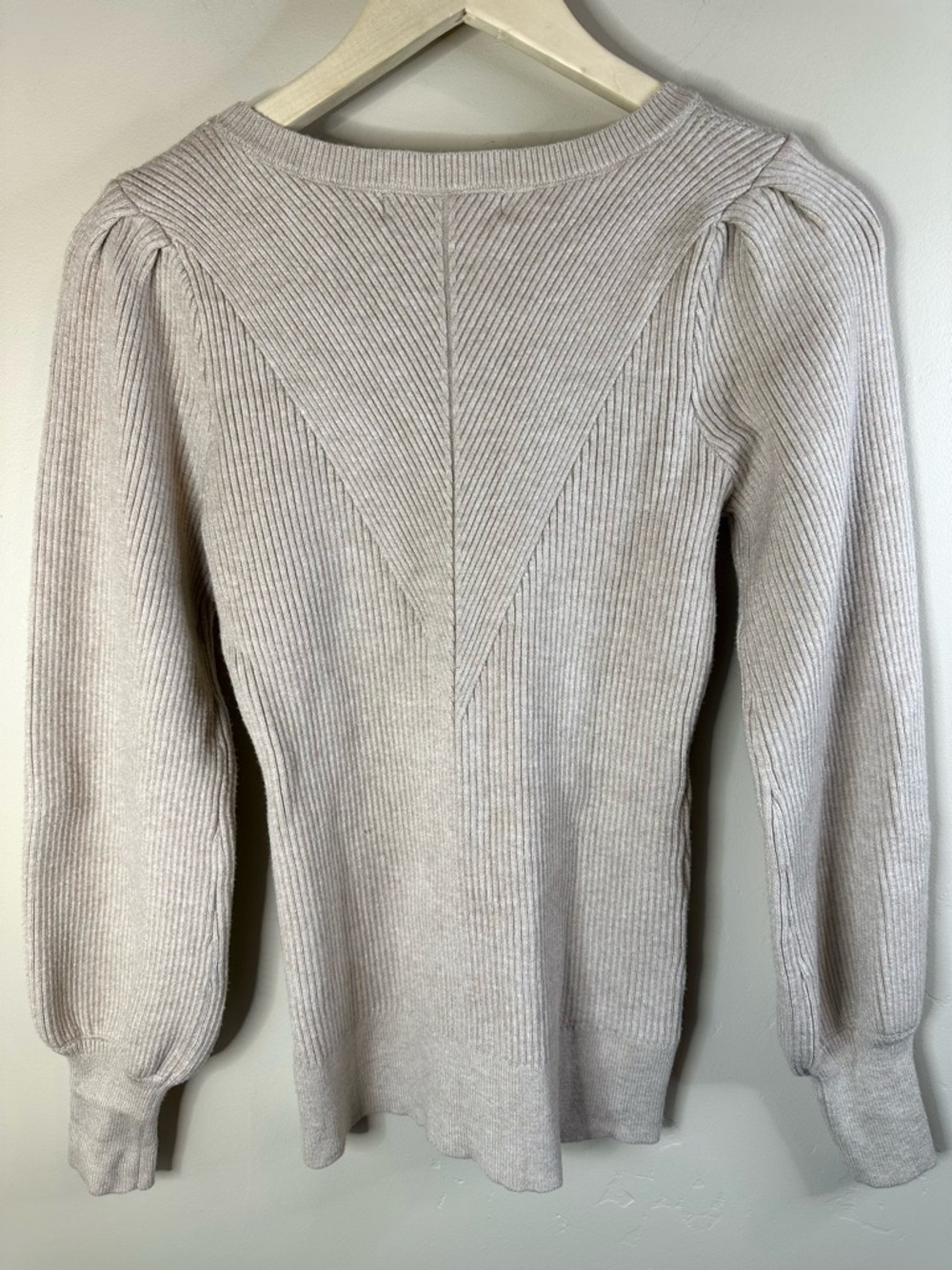 TECREW Women's Puff Sleeve Crew Neck Pullover Sweater Casual Cozy Knit Size S - Picture 3 of 6